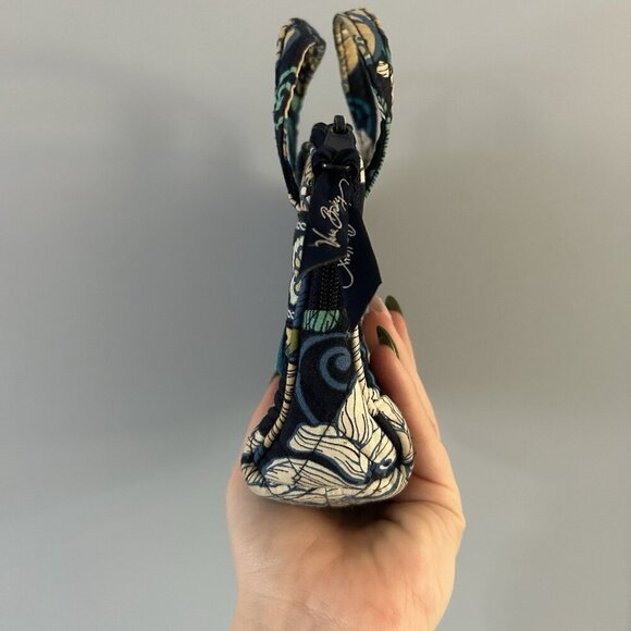 Vera Bradley Small Top Handle Bag Blue Teal Green Floral Paisley Pattern F-190 - Picture 6 of 8